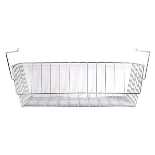 MSV Hängekorb aus Metall - 40x27x14cm - Silber - Aufbewahrungs-Korb für Küchenschränke Kleiderschränke Regale Unterbauschrank Unterbau-Regal von MSV