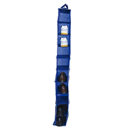 MSV Hängeregal 10 Fächer für Schuhe, faltbar, HxBxT: ca. 12 x 30 x 15 cm, blau von MSV