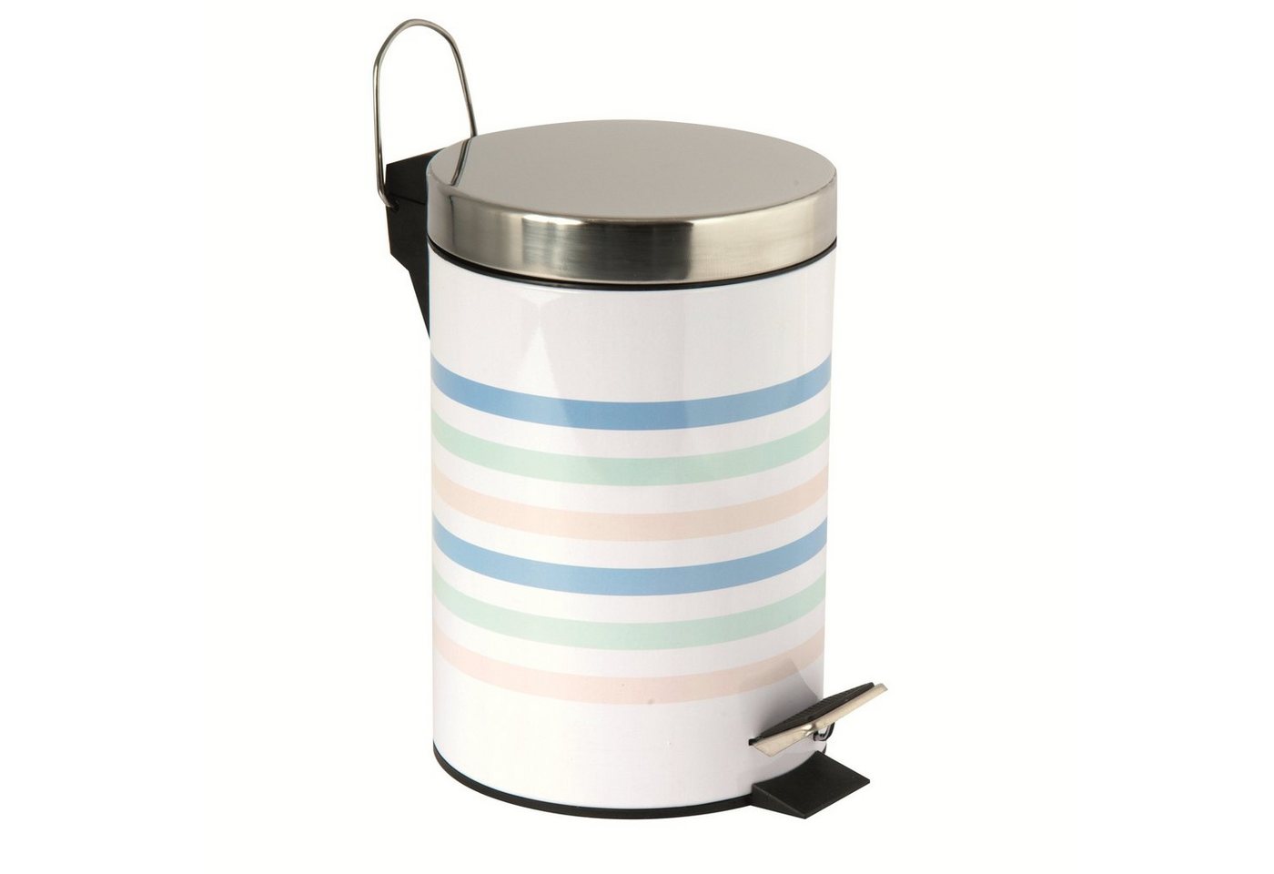 MSV Kosmetikeimer Motiv, Pedal-Treteimer, rostfreier Edelstahl, herausnehmbarer Inneneimer, exklusives Design "Deauville pastell", 3L von MSV