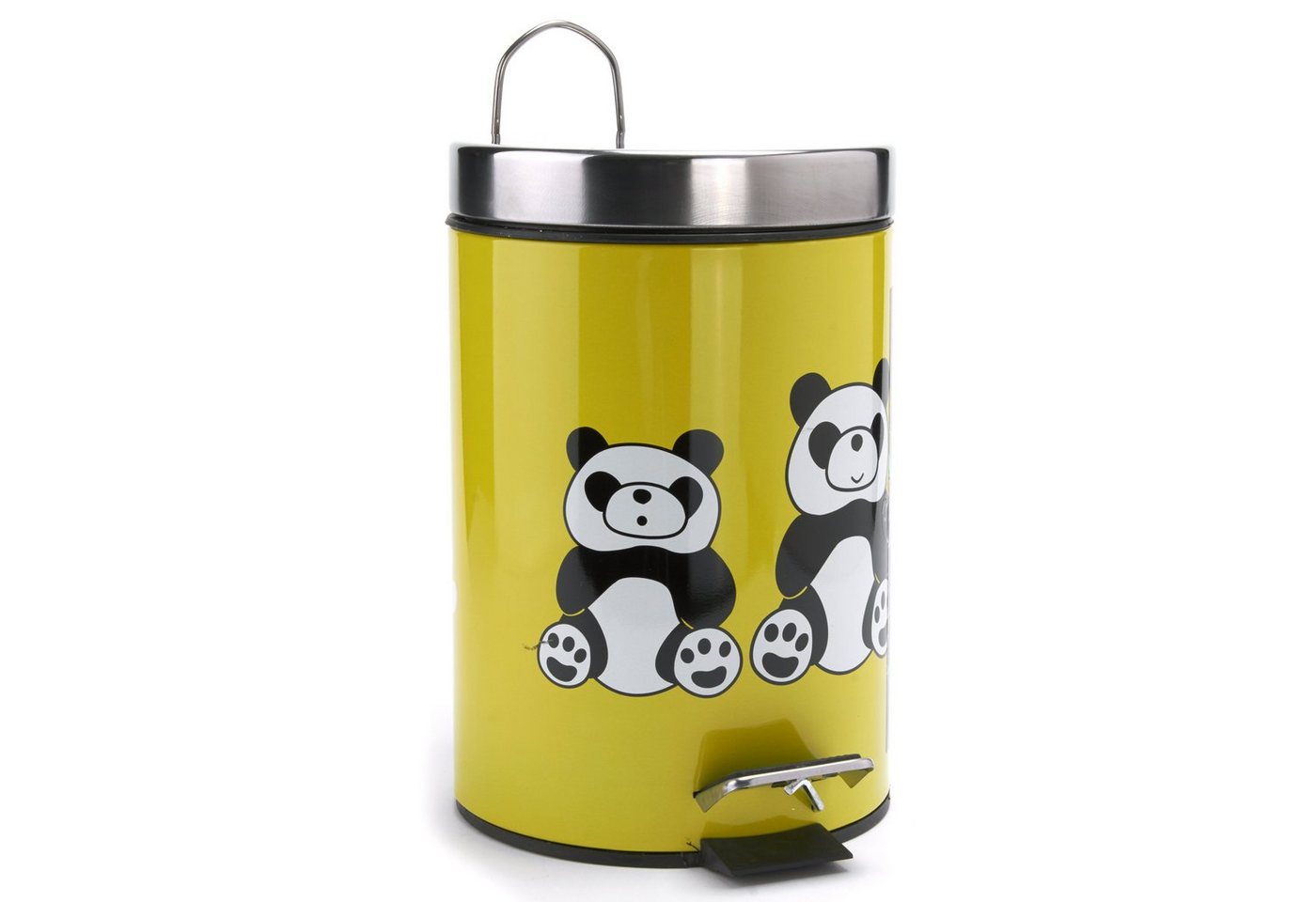 MSV Kosmetikeimer Motiv, Pedal-Treteimer, rostfreier Edelstahl, herausnehmbarer Inneneimer, exklusives Design "Panda", 3L von MSV