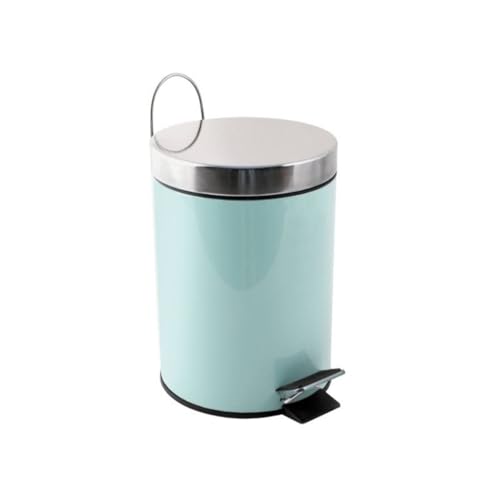 MSV Brest Kosmetikeimer Pastell Grün Mülleimer Treteimer Abfalleimer-3 Liter – mit herausnehmbaren Inneneimer, Metall, Vert Pastel von MSV