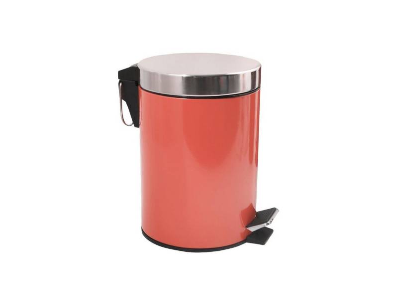 MSV Kosmetikeimer Treteimer uni, rostfreier Edelstahl, mit herausnehmbarem Inneneimer, 3L, neue Trendfarbe terracotta rot von MSV