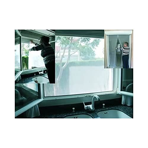 MSV Mückennetz für Fenster 130x150cm, Polyester, Weiß, 2 cm von MSV