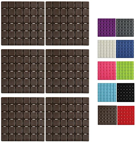 MSV Premium Duschmatte Badematte Badewanneneinlage Anti Rutsch Pads-6 Stück-antibakteriell rutschfest mit Saugnäpfen-Braun-ca. 13 x 13 cm-duftet nach Rosen-waschbar bei 60° Grad, Brown, 13x13cm MSV Premium Duschmatte Badematte Badewanneneinlage Anti Rutsch Pads-6 Stück-antibakteriell rutschfest mit Saugnäpfen-Braun-ca. 13 x 13 cm-duftet nach Rosen-waschbar bei 60° Grad, Brown, 13x13cm von MSV