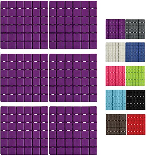 MSV Premium Duschmatte Badematte Badewanneneinlage Anti Rutsch Pads-6 Stück-antibakteriell rutschfest mit Saugnäpfen-Violett-ca. 13 x 13 cm-duftet nach Rosen-waschbar bei 60° Grad, Purple MSV Premium Duschmatte Badematte Badewanneneinlage Anti Rutsch Pads-6 Stück-antibakteriell rutschfest mit Saugnäpfen-Violett-ca. 13 x 13 cm-duftet nach Rosen-waschbar bei 60° Grad, Purple von MSV