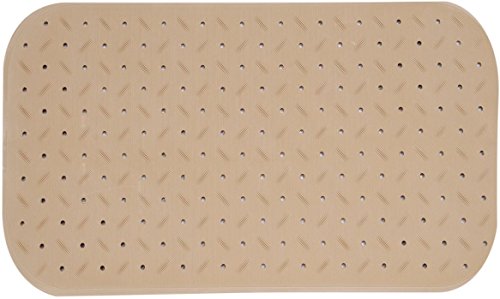 MSV Premium Duschmatte Badematte Badewannenmatte Badewanneneinlage antibakteriell rutschfest mit Saugnäpfen - Beige - duftet nach Rosen - ca. 36 x 65 cm - waschbar bei 60° Grad von MSV