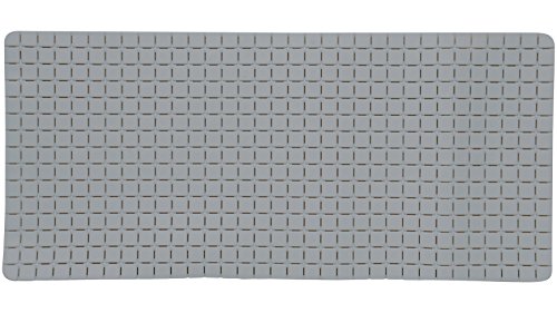 MSV Premium Duschmatte Badematte Badewannenmatte Badewanneneinlage antibakteriell rutschfest mit Saugnäpfen - Grau - ca. 36 x 76 cm - duftet nach Rosen - waschbar bei 60° Grad von MSV