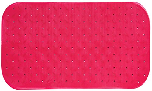 MSV Premium Duschmatte Badematte Badewannenmatte Badewanneneinlage antibakteriell rutschfest mit Saugnäpfen-Pink-duftet nach Rosen-ca. 36 x 65 cm-waschbar bei 60° Grad, Gummi, Unique von MSV