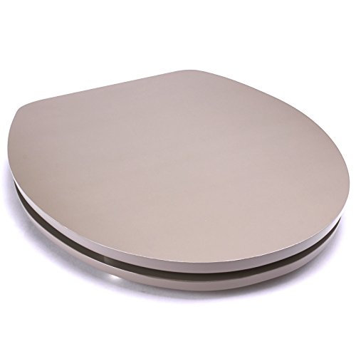 MSV Premium WC Sitz Toilettendeckel Klodeckel Acryl Scharniere aus Edelstahl - hochwertige und stabile Qualität - Graubraun/Taupe von MSV