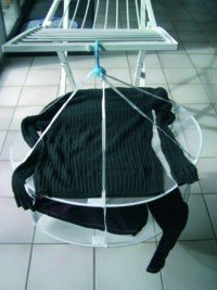 MSV 130042 Pulli Hängetrockner 2-stufig aus Polyester/Polypropylen, 65 x 65 x 3 cm, Durchmesser 65 cm, weiß/blau von MSV