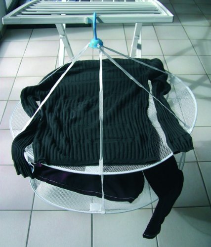 MSV 130042 Pulli Hängetrockner 2-stufig aus Polyester/Polypropylen, 65 x 65 x 3 cm, Durchmesser 65 cm, weiß/blau von MSV