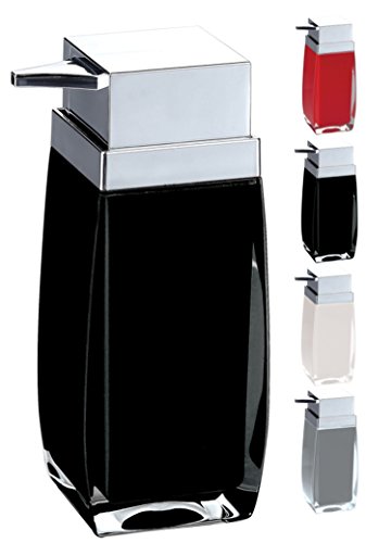 MSV Seifenspender "Anzio" Flüssigseifen-Spender, Fassungsvermögen 6 x 5 x 15,5 cm - Schwarz von MSV