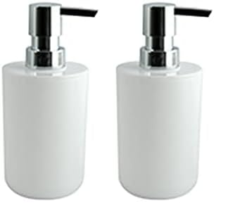 MSV Seifenspender Inagua Flüssigseifen-Spender, Fassungsvermögen 7 x 7 x 16 cm - Weiß (Packung mit 2) von MSV