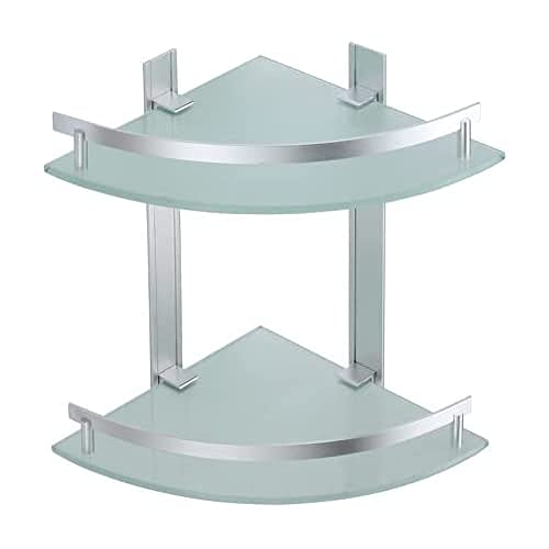 MSV Bad Regal Tabarca Eckregal Duschregal aus Aluminium und Glas - kleben und Bohren, Chrom MSV Bad Regal Tabarca Eckregal Duschregal aus Aluminium und Glas - kleben und Bohren, Chrom von MSV