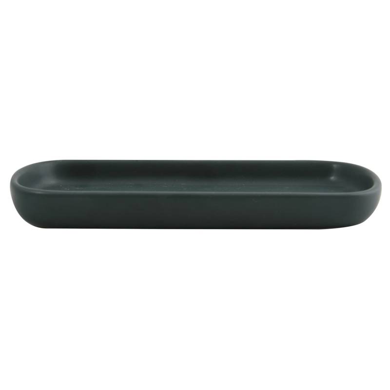 MSV Tablett Maonie Keramik 25,7 cm x 11,5 cm x 2,8 cm Dunkelgrün von MSV