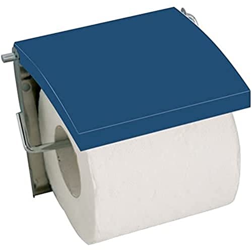 MSV Toilettenpapierhalter, Edelstahl, rostfrei, Blau, 30x20x110 cm von MSV