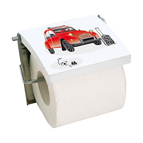 MSV Toilettenpapierhalter, MDF (Mitteldichte Holzfaserplatte), Edelstahl rostfrei, Silber von MSV