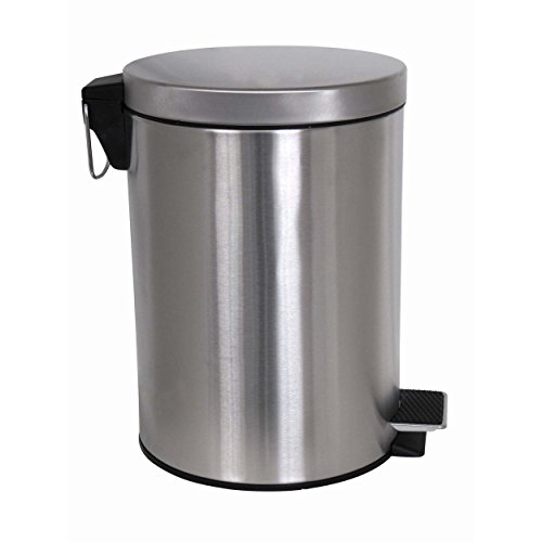 MSV Treteimer Mülleimer Kosmetikeimer Abfalleimer aus Edelstahl 12L - 12 Liter von MSV
