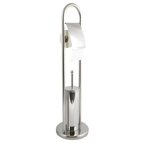 MSV WC-Garnitur 22x80cm aus Edelstahl, Silber, 30 x 20 x 15 cm, Grey von MSV