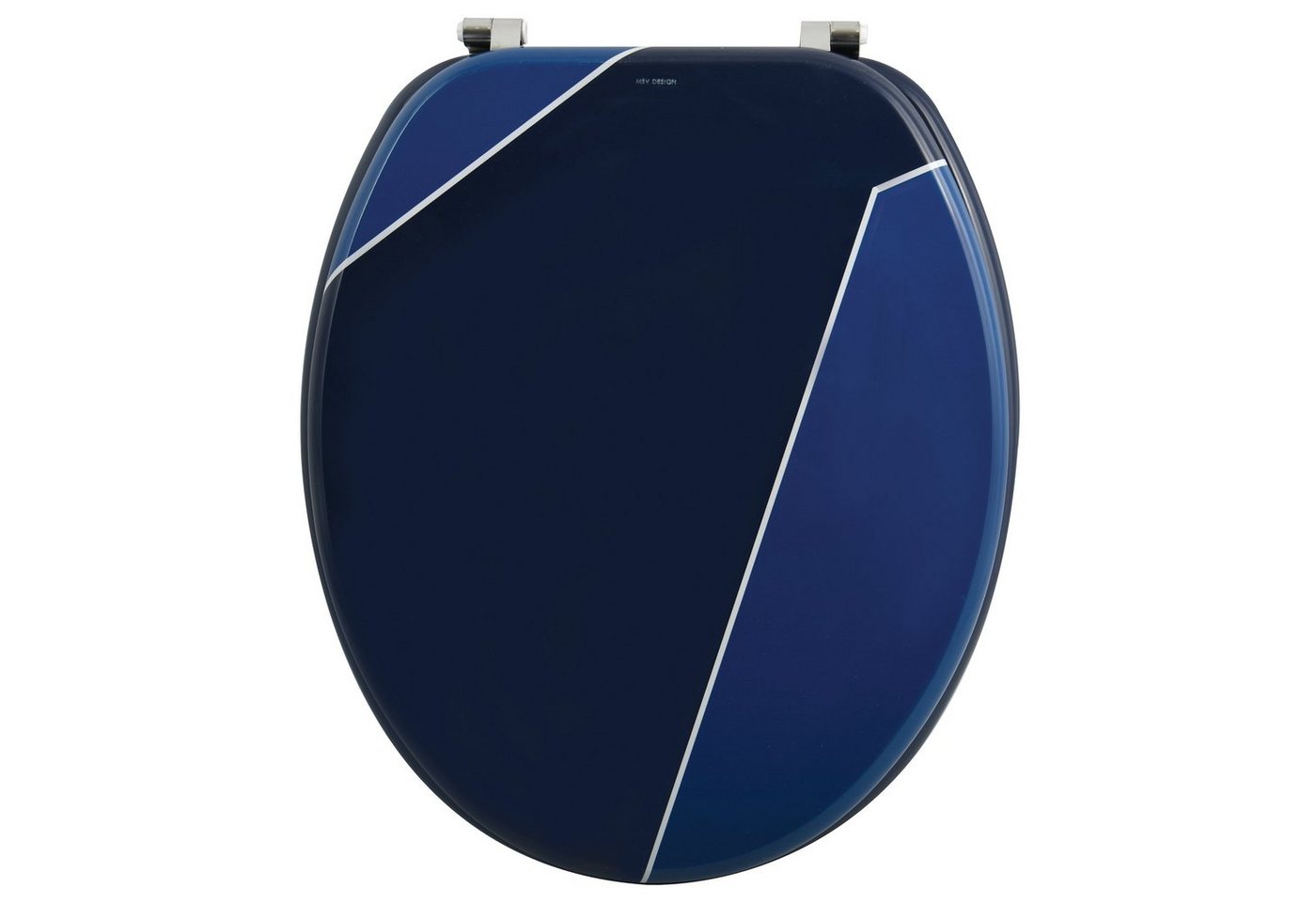 MSV WC-Sitz ORIGAMI, Toilettendeckel MDF Holzkern, Scharniere aus Edelstahl, hochwertige und solide Qualität, trendig modernes Design, Farbe blau von MSV
