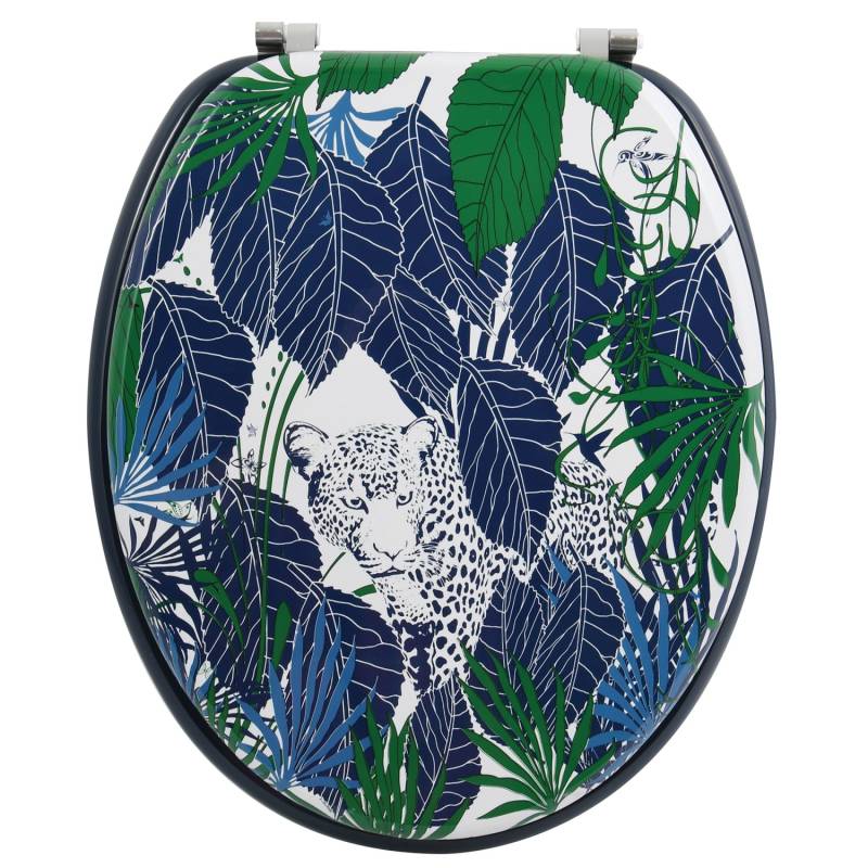 MSV WC-Sitz Rain Forest MDF 42,5 cm x 36,5 cm x 5 cm Blau-Grün von MSV