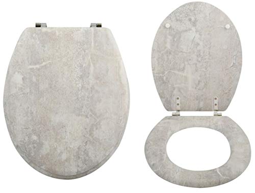 MSV WC Sitz Toilettendeckel MDF Holzkern „Stonehenge“ Scharniere aus Edelstahl - hochwertige und stabile Qualität MSV WC Sitz Toilettendeckel MDF Holzkern „Stonehenge“ Scharniere aus Edelstahl - hochwertige und stabile Qualität von MSV