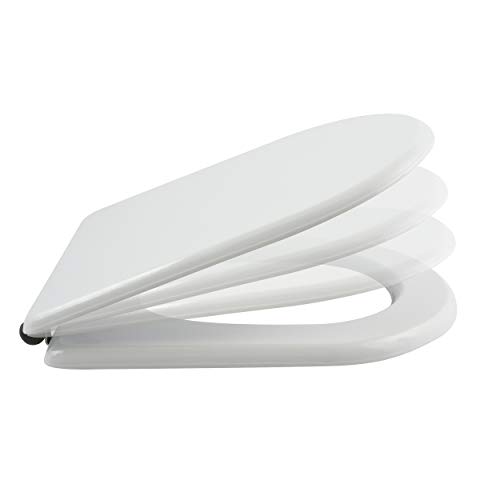 MSV WC Sitz Toilettendeckel MDF mit Absenkautomatik und auf Knopfdruck abnehmbar zur Reinigung in Weiß – Easy Fix Clip System MSV WC Sitz Toilettendeckel MDF mit Absenkautomatik und auf Knopfdruck abnehmbar zur Reinigung in Weiß – Easy Fix Clip System von MSV