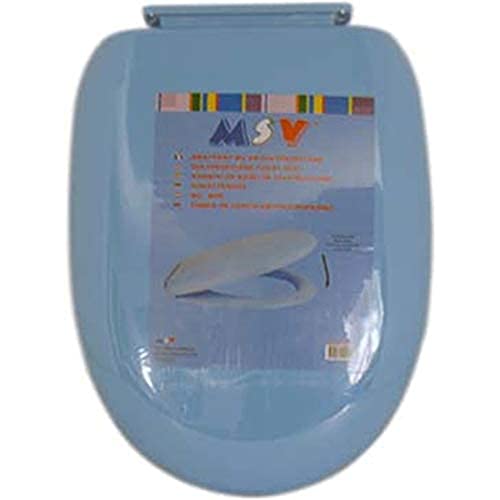 MSV WC-Sitz mit Soft Close in blau, Plastik, 30 x 20 x 15 cm von MSV