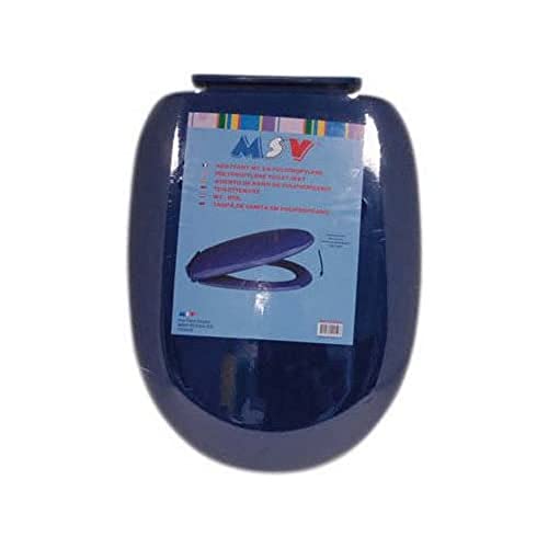 MSV WC-Sitz mit Soft Close in dunkelblau, Plastik, 30 x 20 x 15 cm von MSV