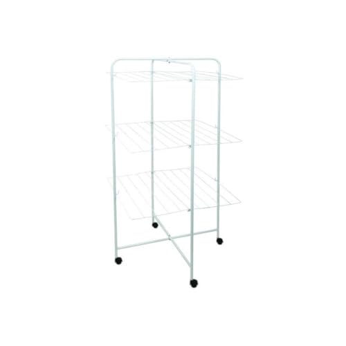 MSV - Wäschetrockner Turm 3 Ebenen 23M aus Weißem Stahl, Maße 63x63x135cm, Hohe Trockenleistung, Robust und Langlebig, Ideal für Kleidung, Teppiche und Mehr MSV - Wäschetrockner Turm 3 Ebenen 23M aus Weißem Stahl, Maße 63x63x135cm, Hohe Trockenleistung, Robust und Langlebig, Ideal für Kleidung, Teppiche und Mehr von MSV
