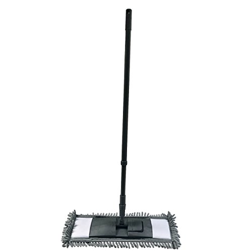 MSV Wischmop Mikrofaser Bodenreiniger Bodenwischer Reiniger Mop Teleskopstiel 68-120 cm - anthrazit von MSV