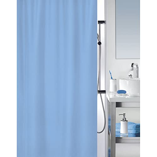 MSv Anti-Schimmel Duschvorhang - Anti-Bakteriell, waschbar, wasserdicht, Polyester, 120x200cm Hellblau von MSV