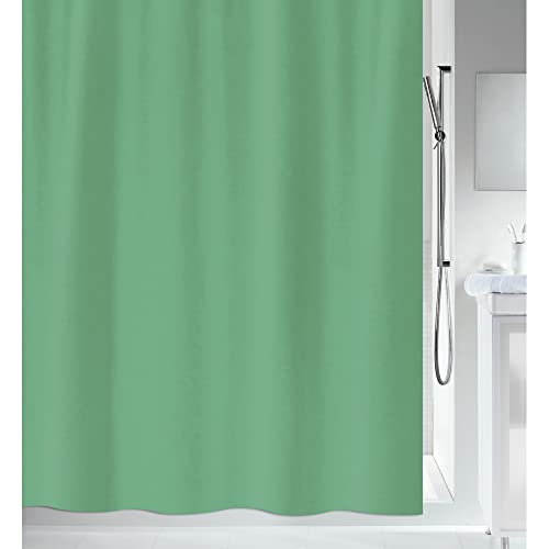 MSv Anti-Schimmel Duschvorhang - Anti-Bakteriell, waschbar, wasserdicht, Polyester, 180x200cm Basil Grün von MSV