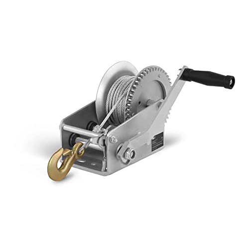 MSW Handseilwinde Seilwinde Handwinde Seilzug PROPULLATOR 2500MH (1.130 kg / 2.500 lbs, Übersetzungsverhältnis: 2:1 + 4:1, Seil 10 m/Ø 5 mm, Ratschenkurbel) von MSW Motor Technics