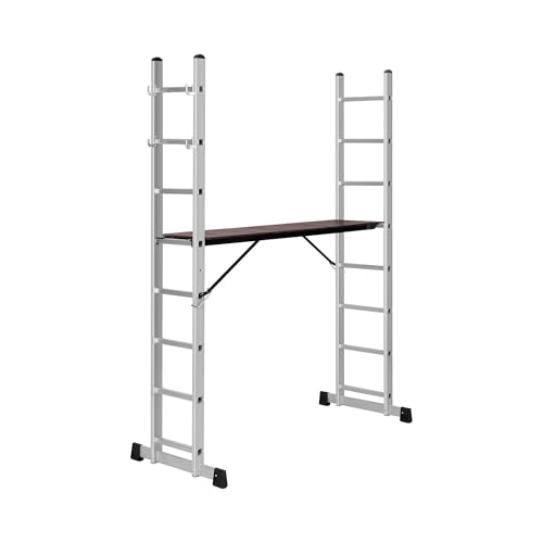 MSW Leitergerüst 3-in-1: Anlegeleiter, Stehleiter und Arbeitsplattform 150 kg Tragfähigkeit Klappgerüst Multifunktionsgerüst Alugerüst Leiterbühne MSW Leitergerüst 3-in-1: Anlegeleiter, Stehleiter und Arbeitsplattform 150 kg Tragfähigkeit Klappgerüst Multifunktionsgerüst Alugerüst Leiterbühne von MSW Motor Technics