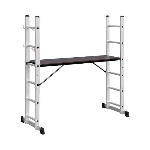 MSW Leitergerüst 3-in-1: Anlegeleiter, Stehleiter und Arbeitsplattform 150 kg Tragfähigkeit Klappgerüst Multifunktionsgerüst Alugerüst Leiterbühne MSW Leitergerüst 3-in-1: Anlegeleiter, Stehleiter und Arbeitsplattform 150 kg Tragfähigkeit Klappgerüst Multifunktionsgerüst Alugerüst Leiterbühne von MSW Motor Technics