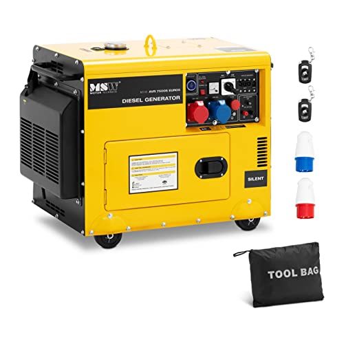 MSW MSW-AVR 7500S EURO5 Notstromaggregat Diesel 6370/7500 W 16 L 230/400 V mobil AVR Euro 5 Stromerzeuger Stromaggregat Diesel MSW MSW-AVR 7500S EURO5 Notstromaggregat Diesel 6370/7500 W 16 L 230/400 V mobil AVR Euro 5 Stromerzeuger Stromaggregat Diesel von MSW Motor Technics