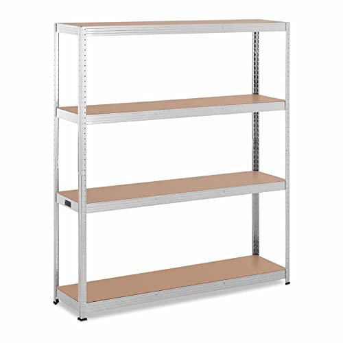MSW MSW-STSH-34 Schwerlastregal 160 x 40 x 180 cm für 4 x 150 kg Grau Metallregal Kellerregal von MSW Motor Technics