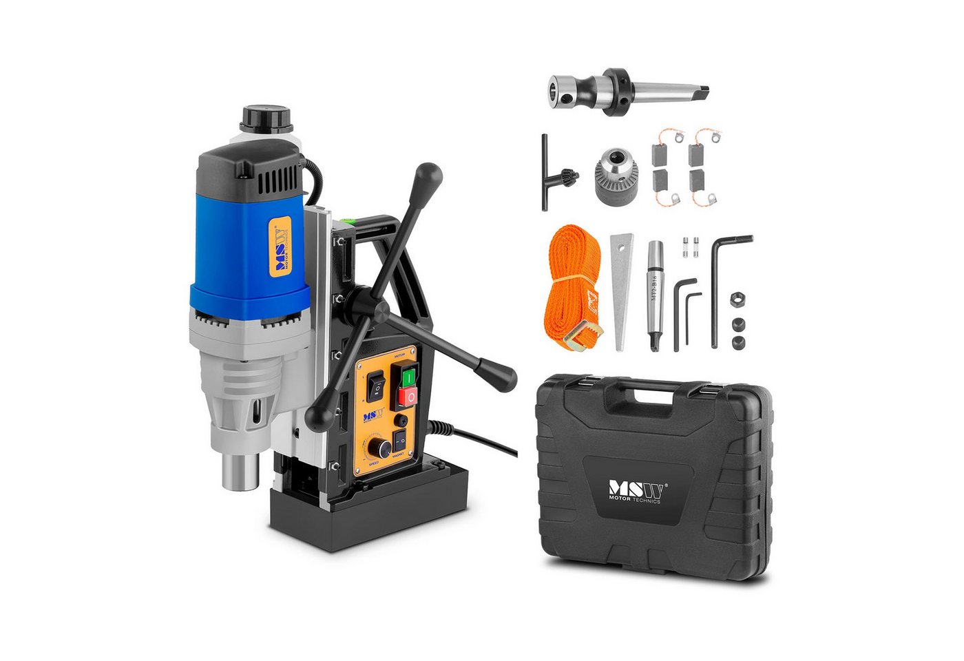MSW Kernbohrmaschine 1680W Magnetbohrmaschine Weldon-Schaft 19mm Tragekoffer, 230 V MSW Kernbohrmaschine 1680W Magnetbohrmaschine Weldon-Schaft 19mm Tragekoffer, 230 V von MSW