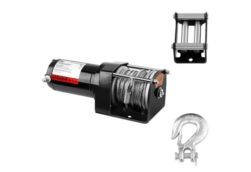 MSW Seilwinde 1590 kg 12 V Elektrische Motorwinde Seilhebezug Seilzug 12 m Stahlseil von MSW