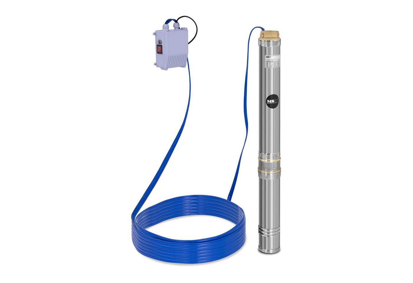 MSW Tiefbrunnenpumpe 10.800 l/h Brunnenpumpe 2 Zoll Tauchpumpe 1100 W 54 m MSW Tiefbrunnenpumpe 10.800 l/h Brunnenpumpe 2 Zoll Tauchpumpe 1100 W 54 m von MSW