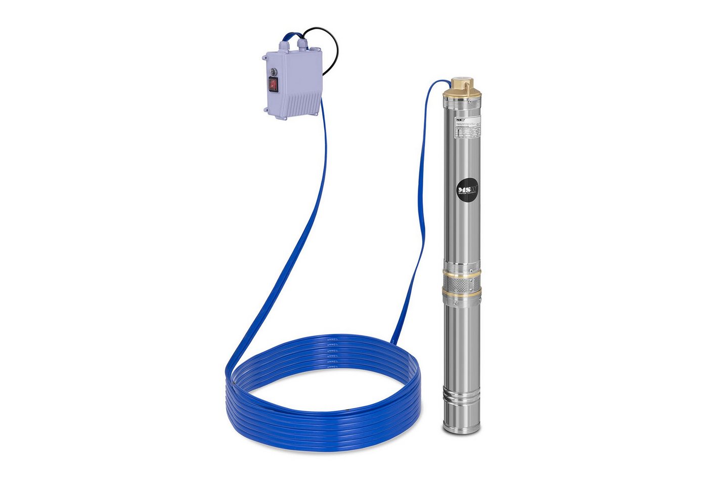 MSW Tiefbrunnenpumpe 6.000 l/h Tauchpumpe Wasserpumpe 750 W Edelstahl Brunnenpumpe 73,5 m MSW Tiefbrunnenpumpe 6.000 l/h Tauchpumpe Wasserpumpe 750 W Edelstahl Brunnenpumpe 73,5 m von MSW