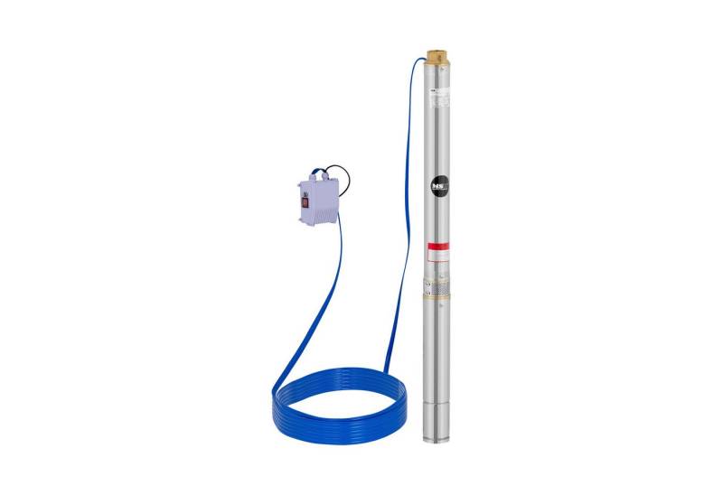 MSW Tiefbrunnenpumpe 3.800 l/h Brunnenpumpe Tauchpumpe 750 W Edelstahl 60 m Rohrpumpe von MSW