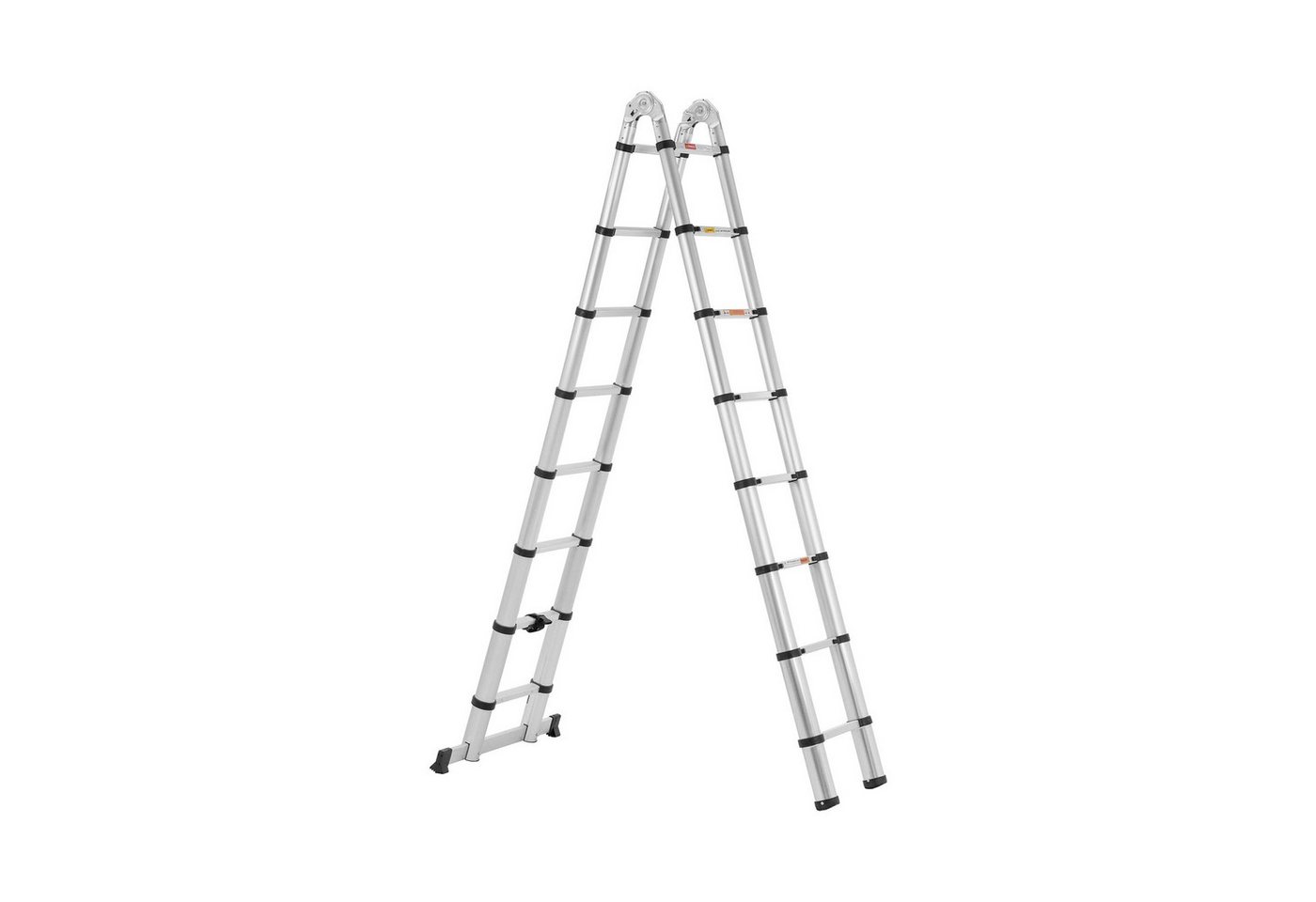 MSW Trittleiter Klappbare Alu- Teleskopleiter 16 Stufen H 0,92 - 2,42 / 5 m von MSW