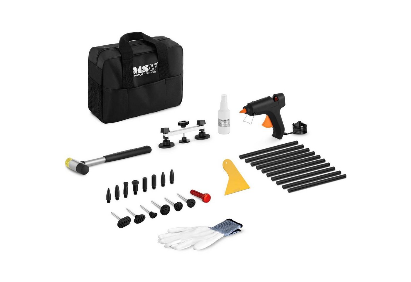 MSW Multitool Dellenreparatur Set 25-teilig Ausbeulzange PDR Gleithammer von MSW