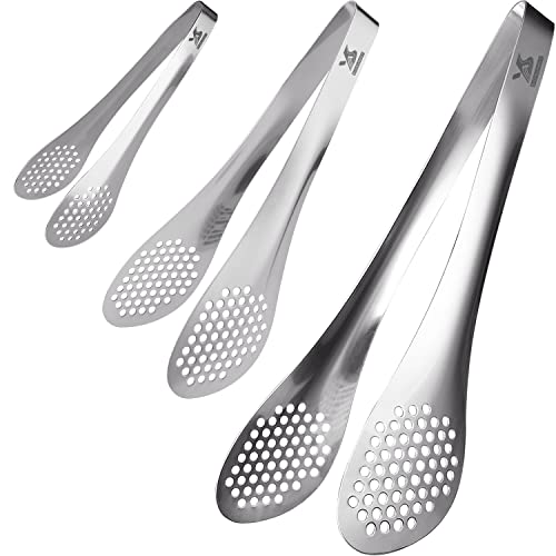 MSY BIGSUNNY Chef Küchenzange, Edelstahl, Servierzange, Set für Lebensmittel, 17,8 cm, 23 cm und 28 cm, 3 Stück von MSY BIGSUNNY