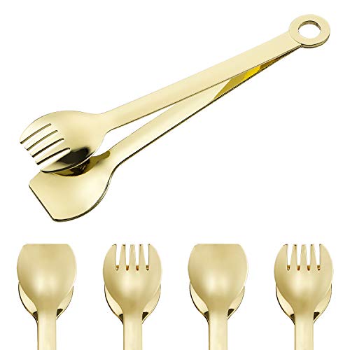 MSY BIGSUNNY Set mit 4 vergoldeten kleinen Servierzangen – Mini-Vorspeisenzangen aus Edelstahl, 15,2 cm, goldfarben von MSY BIGSUNNY