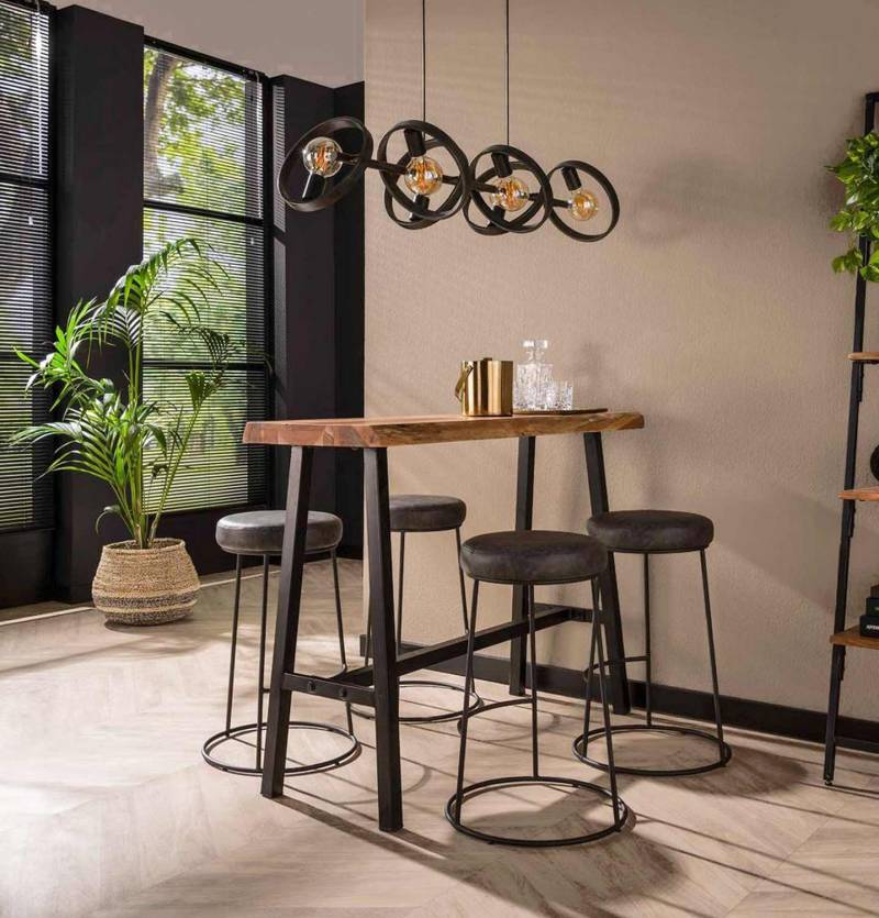 Bartisch JOHAN 125 x 46 cm Tischplatte Akazie massiv von MSZ Design