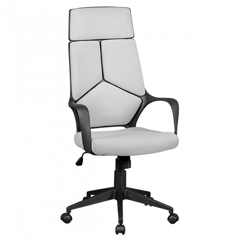 Bürostuhl Chefsessel Stoff Hellgrau mit Wippfunktion und Armlehne von MSZ Design