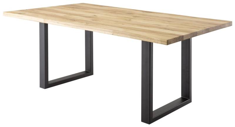 Esstisch ROCKFORD 160 x 90 cm Wildeiche Massivholz geölt Gestell Metall von MSZ Design